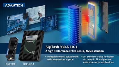Advantech’s High-Endurance NVMe Gen. 4 SSD Solutions, the SQFlash 930 and ER-1, Deliver Thermal Efficiency to HPEC Applications